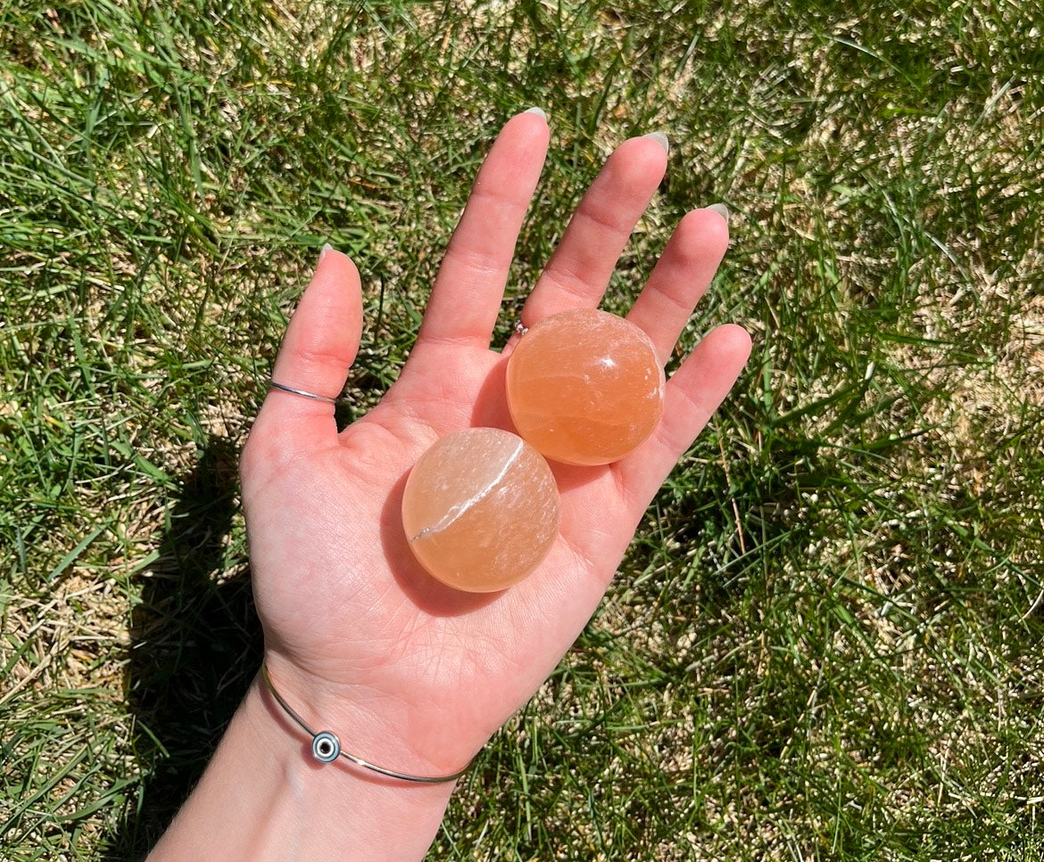 Peach Selenite Sphere